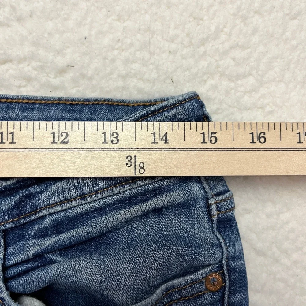 Aeropostale Jeans Mens 31x32 Blue Super Skinny Distressed Medium‎ Wash Denim